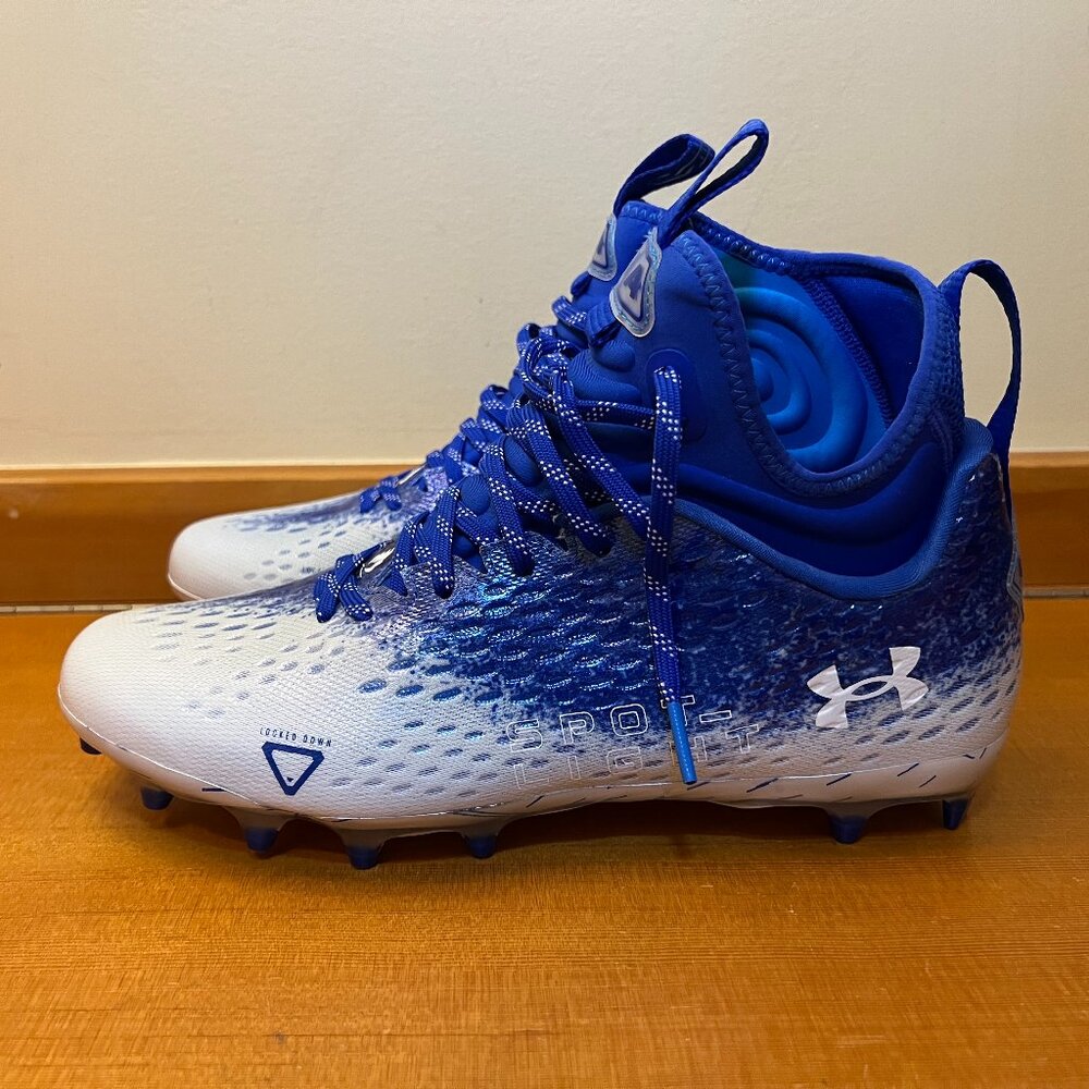 NEW Under Armour Men's Spotlight Lux Mc Cleats Blue Ombre 3026576-400 SZ 9